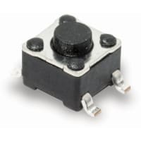 C&K Switch;Tactile;100 Gram Actuation Force;4.5 x 4.5mm;3.8mm Height;12VDC;50mA;Reel