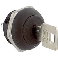 C&K Switch, Key, 250 VAC @ 2 A, 125 VAC/28 VDC @ 4 A, 1, Keypull Position 1 and 2