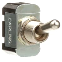 Carling Technologies Toggle Switch, SPST, Bat Lever Actuator, Non-Illum, 20A, 125VAC, QC, F Series