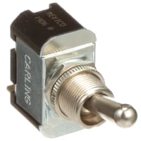 Carling Technologies Toggle Switch, 250 VAC, 10 A, SPST, 0.465 in., Bat, , F Series, F Series