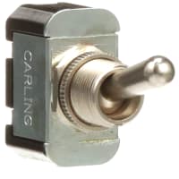 Carling Technologies Toggle Switch, SPST On None Off, 15A 125VAC, Solder Lugs, Toggle Bat, F Series