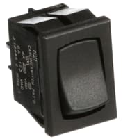 Carling Technologies Switch;Sub-Mini Rocker;DPDT;ON-NONE-ON;Curved Rocker;No Legend;4A;125VAC;Solder