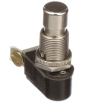 Carling Technologies Switch;Pushbutton;SPST;OFF-(ON);Round Actuator;Non-Illum;6A;125VAC;Screw Term