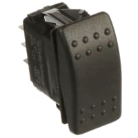 Carling Technologies Rocker Switch, DPDT, (ON)-OFF-(ON), Non-Illuminated, 1 x Amber Lens, 20A, .250"QC