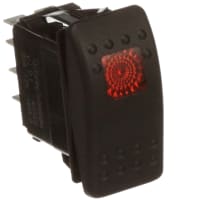 Carling Technologies Switch;Rckr;DP;(ON)-OFF-(ON);Illum;Incand;12V;Amber Lens;Blk Act;20A;QC;No Lgend