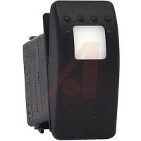 Carling Technologies Switch;Rocker;3P;ON-ON-ON;Illum;Incand;12V;Amber Lens;Black Act;20A;QC;No Legend