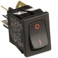 Carling Technologies Rocker Switch, DPST, 4 A at 250 VAC, 8 A at 125 VAC, 125/250, On-Off, 50000, Tab