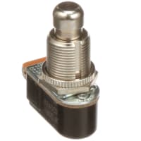 Carling Technologies Switch, Pushbutton, Panel, 6 A at 125 VAC, Solder Lug, 100000 Cycles, P26 Series