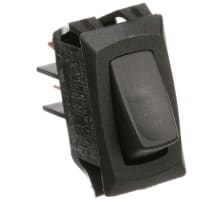 Carling Technologies Rocker Switch, SPST, Off None (On), COncave, Black, Snap-In, R Series