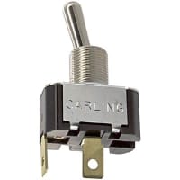 Carling Technologies Switch, Toggle, SPST, Round Actuator, Non-Illum, 15A, 125VAC, Combi, F Series