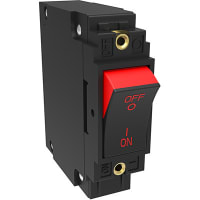 Carling Technologies Circuit Breaker Hyd-Mag 2 Color Curved Rocker 1P 50/60Hz Med 16A Red Dual Legend