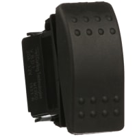 Carling Technologies Switch;Rocker;SPST;(ON)-OFF-(ON);Non-Illum;No Lens;Blk Actuator;20A;QC;No Legend