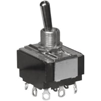 Carling Technologies Switch, Toggle, PCB Mount, 10 A @ 250 VAC, 15 A @ 125 VAC, 125/250 VAC, 3PDT