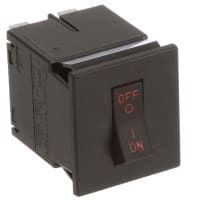 Carling Technologies Circuit Breaker Hyd/Mag Rocker 2P 15A DC Med Del QC Tab 125/250VAC 80VDC