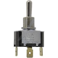 Carling Technologies Toggle Switch, SPDT, Round Actuator, Sealed, Non-Illum, 15A, 125VAC, Tabs