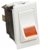 Carling Technologies Switch;Rcker;DP;ON-NONE-OFF;Curved;Gloss;Wht;Illum;125V Neon;Amber;15A;125VAC;QC