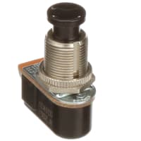 Carling Technologies Pushbutton Switch, SP NO, Momentary, 6A 125VAC, Solder, P27 Series