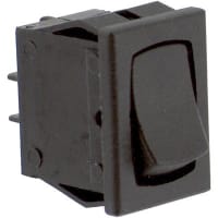 Carling Technologies Switch;Sub-Mini Rocker;SPDT;ON-NONE-ON;Curved Rocker;No Legend;4A;125VAC;Solder