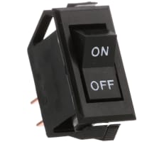 Carling Technologies Switch;Rocker;SPST;ON-NONE-OFF;Blk Actr;Black Bezel;ON-OFF Legend;15A;125VAC;QC