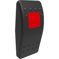 Carling Technologies Accessory;Rocker Cap;Black With Red Square;Illuminative;Convex;Contura II Series