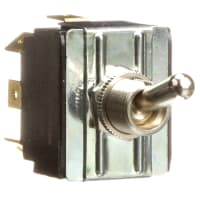 Carling Technologies Switch, Toggle, 3PDT, ON-OFF-ON, 17A, 125VAC, Panel Mount, QC, H Series