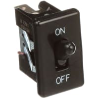 Carling Technologies Switch, Toggle;SPST, On Off;20A 125VAC;On-Off mark;Black;Snap-in;QC tabs;UL CSA