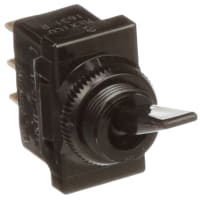 Carling Technologies Switch, Toggle, SPDT, ON-OFF-ON, Blck Paddle Actuator, 5A-250VAC, 10A-125VAC, 1/2 H.P