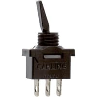 Carling Technologies Switch, 5 A, 10 A, 1/2HP, SPDT, 100 Megohms (Min.), Solder Lug, 1000 V (Min.)