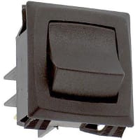 Carling Technologies Rocker Switch, DP, OFF-NONE-ON, Black Actuator, I/O Vertical Legend, 20A, 125VAC, QC