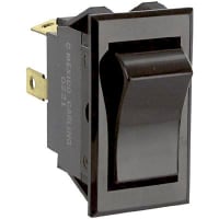 Carling Technologies Switch, Rocker, SPST, ON-NONE-OFF, Curved, Gloss, Blk Actr, Non-Illum, 15A, 125VAC, Combi