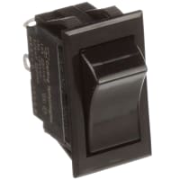 Carling Technologies Rectangular Black DPST Rocker Switch On-Off 15 A @ 125 V ac 21.08mm 36.83mm