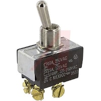 Carling Technologies Switch;Toggle;DPDT;ON-NONE-ON;Nylon Toggle Actuator;Non-Illum;6A;250VAC;Solder