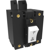 Carling Technologies Circuit Breaker Hyd/Mag 1 Color Curved Rocker 3P Vertical Legend Stud Terminal