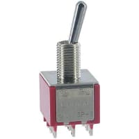 Carling Technologies Toggle Switch, Panel Mount, 5 A@125 VAC or 28 VDC, 2 A@250 VAC, 3PDT, 2M Series