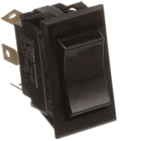 Carling Technologies Switch, Rocker, SPDT, (ON)-OFF-(ON), Curved, Gloss, Blk Actr, NonIllum, 15A, 125VAC, Combi