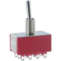 Carling Technologies Toggle Switch, 5 A@125 VAC or 28 VDC, 2 A@250 VAC, 4PDT, Silver, 2M Series