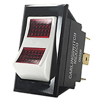 Carling Technologies Switch;Rocker;DPST;ON-NONE-OFF;Gloss Black;Illum;Red;125V Neon;15A;125VAC;QC