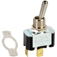 Carling Technologies Toggle Switch, SPST, Bagged with a ON-OFF Steel Legend Plate, F Series