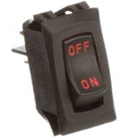 Carling Technologies Rocker Switch, OFF-NONE-ON, SPST, 10A, 125VAC, 100, 000 Cycles, R Series