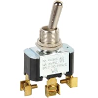 Carling Technologies Switch, Combi, 10 A@250 VAC, 15 A@125 VAC, 125/250 VAC, Bat Style, F Series