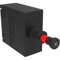 Carling Technologies Circuit Breaker;Hyd/Mag;Push-Pull;1 Pole;50/60Hz DC;15A;Push on;ON-OFF Legend