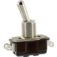 Carling Technologies Switch, Toggle, 125/250 VAC, DPDT, Brass/Nickel, 100 Megohms (Min.), Phenolic