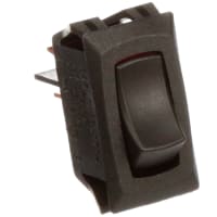 Carling Technologies Rocker Switch, SPST, 10 A, 250, On-None-Off, Off-None-On, Black, Nylon, R Series