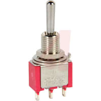 Carling Technologies Toggle Switch, 5 A, 2 A, 20V, SPDT, 10 Milliohms, Solder Lug, 2M Series