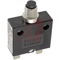 Carling Technologies Circuit Breaker Thermal 1P Black Push-To-Reset 50A No Indicator Plate 125-250VAC