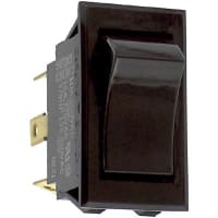 Carling Technologies Switch, Rocker, SPDT, ON-NONE-OFF, Curved, Gloss, Blk Actr, Non-Illum, 15A, 125VAC, Combi