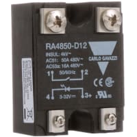 Carlo Gavazzi, Inc. Relay, Industrial, 50 A AC (RMS), 48 VAC (RMS), Antiparallel Thyristor, Screw