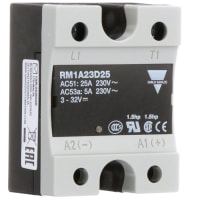 Carlo Gavazzi, Inc. Relay, SPDP, 25 A, 230, Solid-State, 1000 Megohms, Self-Lifting, Panel Mount