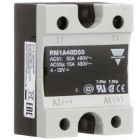 Carlo Gavazzi, Inc. Solid State Relay, 32 VDC, SPST-NO, 50A/480V, Zero Switching, RM1A Series