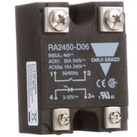 Carlo Gavazzi, Inc. Relay, Industrial, 50 A AC (RMS), 24 VAC (RMS), Antiparallel Thyristor, Screw